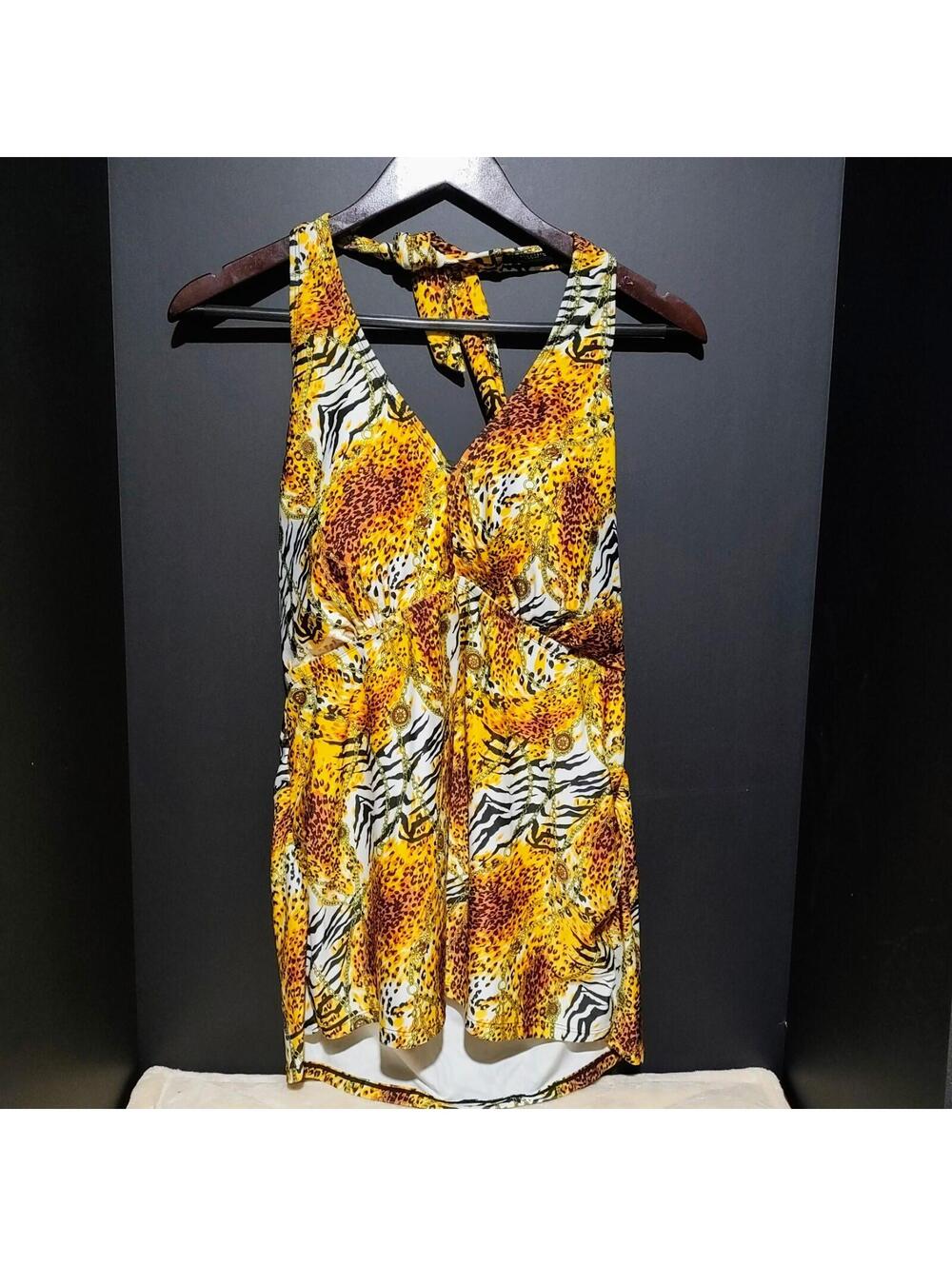 Women's INGEAR Size 20 One Piece Swim Top Animal Tropical Padded Cups